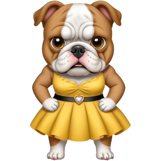 Bulldog in dress emoji