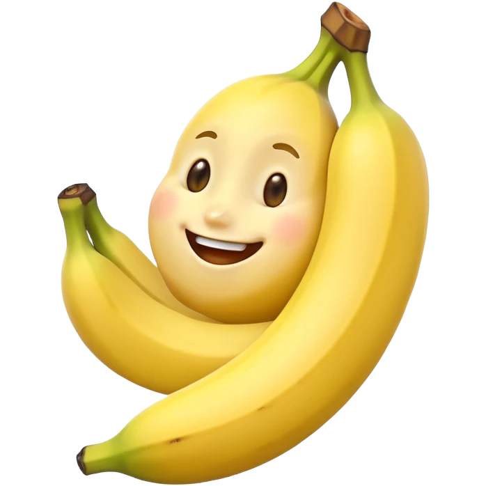 banana with a friendly smiling face emoji