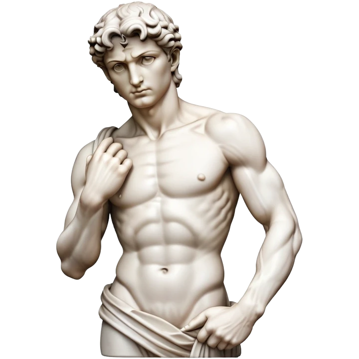 Michelangelo's David sculpture, Renaissance masterpiece, artistic representation of the biblical hero emoji
