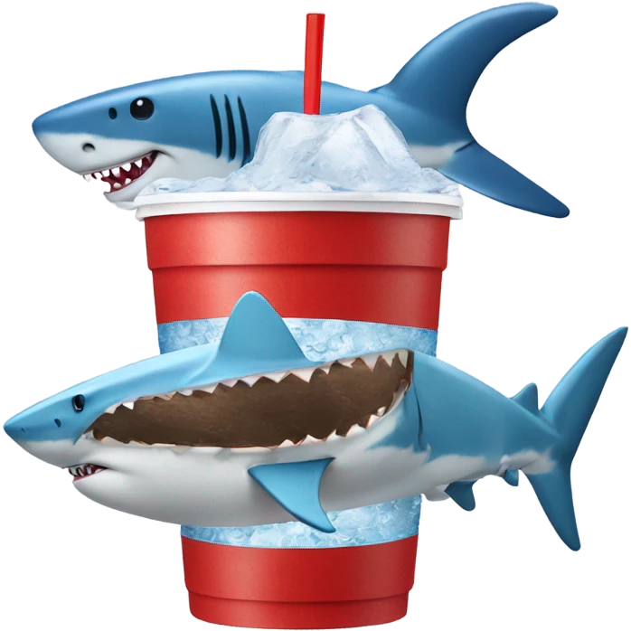 Shark on a icee  emoji
