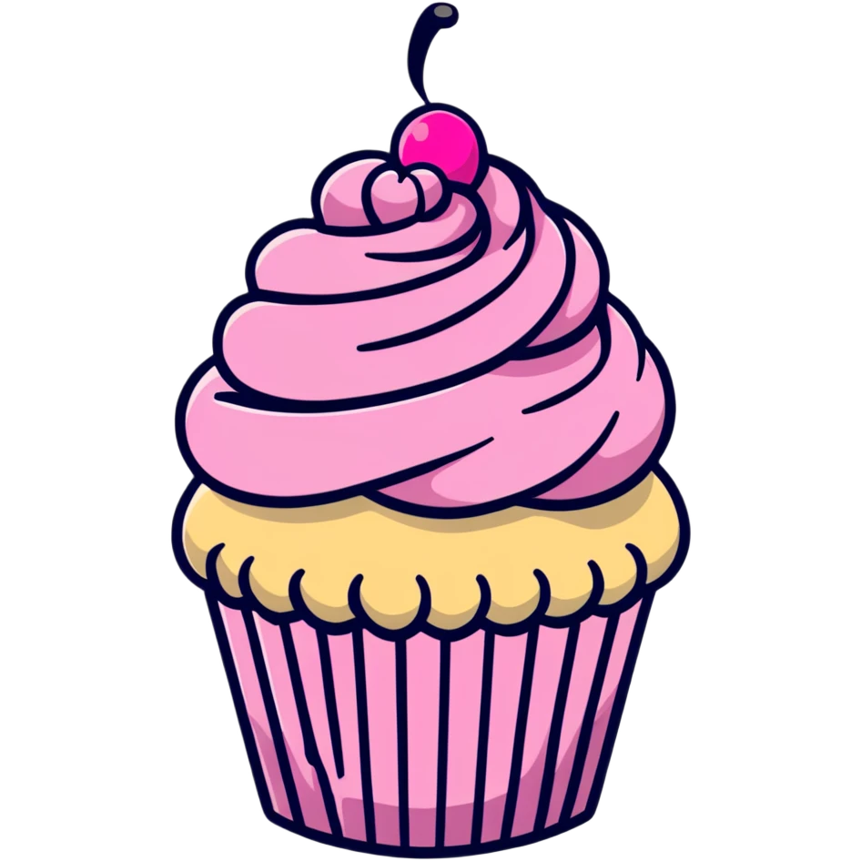 cupcake with pink icing emoji