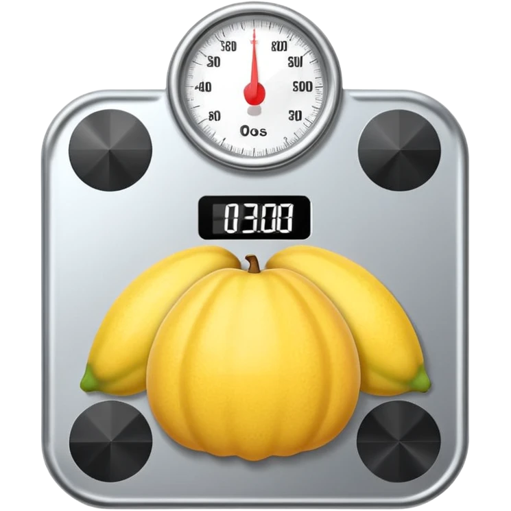 Digital weight scale with 0:00 on it emoji