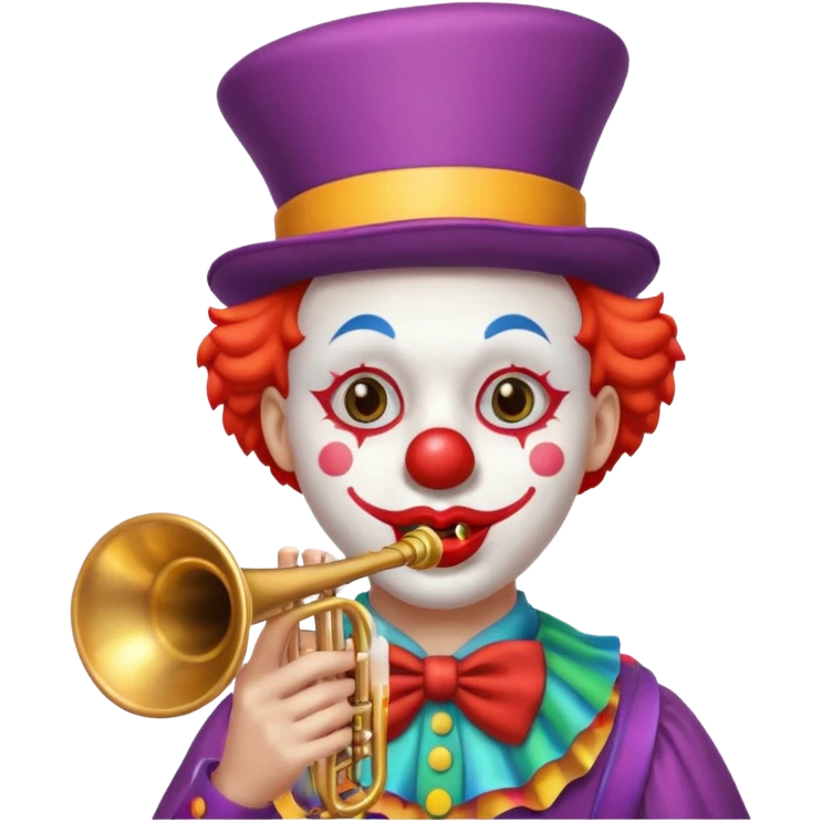  Clown with trumpet emoji