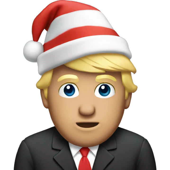 Donald Trump wearing a Santa hat  emoji