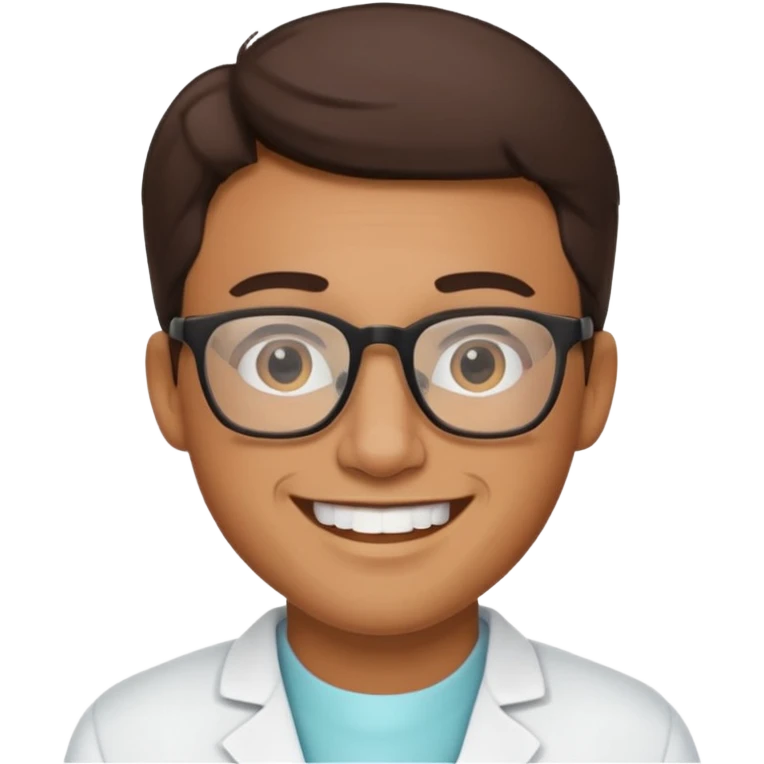 Homem de óculos bonito dentista emoji