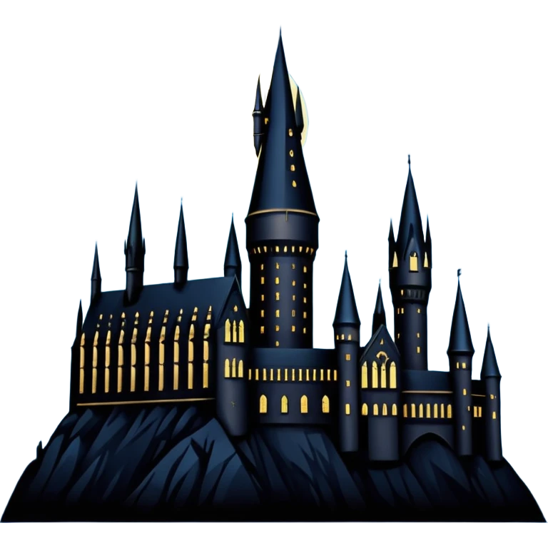 hogwarts castle on a starry night silhouette  emoji