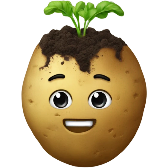 A potato with soil，no emoji
