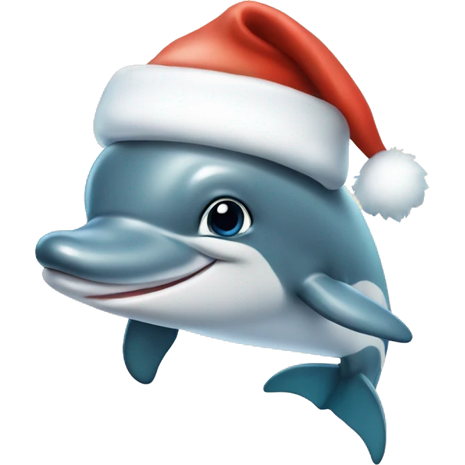Dolphin with Santa hat emoji