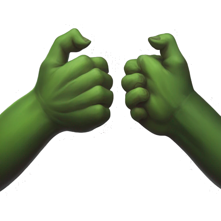 green orc and dark elf shacking hands. show only hands emoji