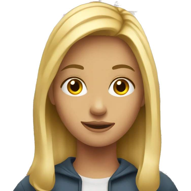 Blonde student in library emoji