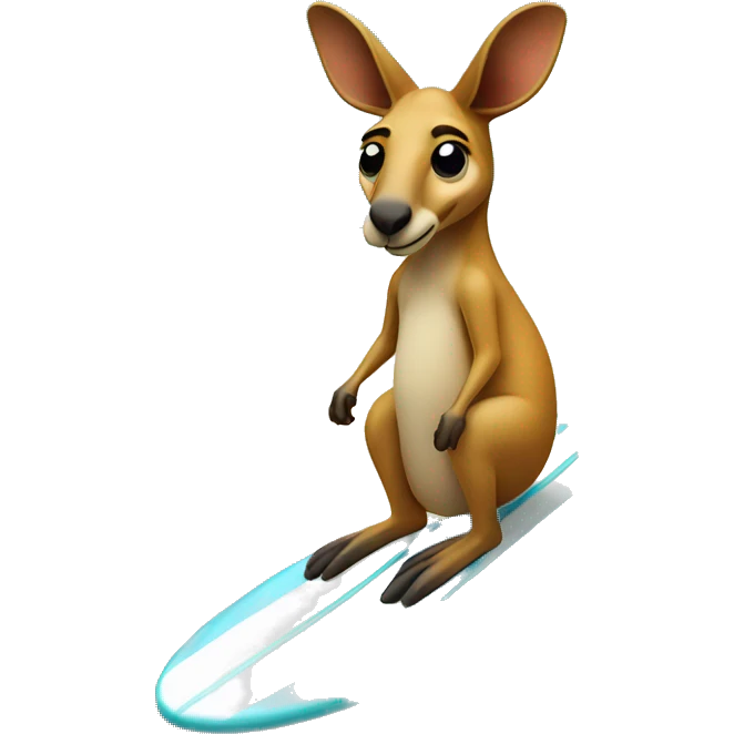 Kangaroo on a surfboard  emoji