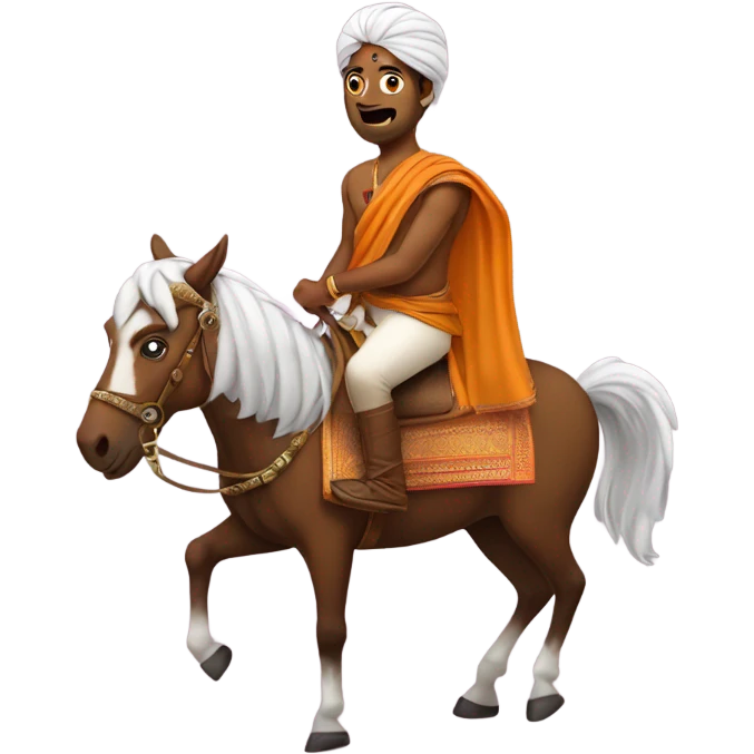 Me as a south Indian guy riding a horse emoji