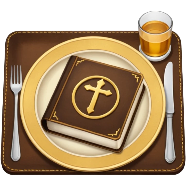 Make a plate of food, with cutlery beside it, and on top of the plate make a Bible. emoji