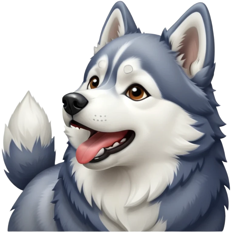 Husky howling in celebration emoji
