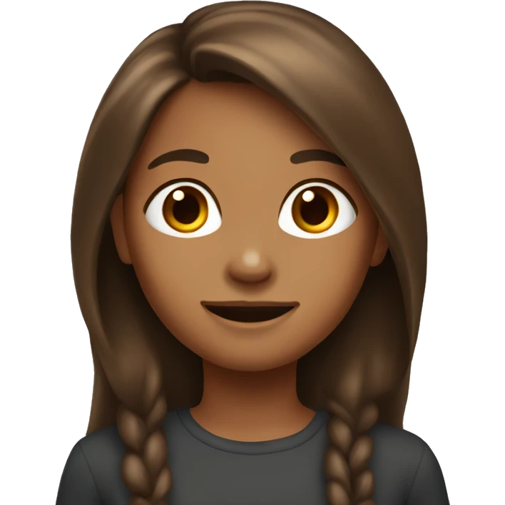 brown long hair girl 9 years old slim emoji