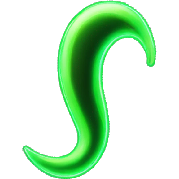 Green neon tail emoji