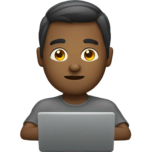Man in motion doing coding animated emoji