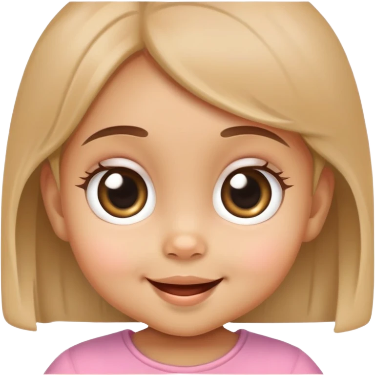 smiling baby girl with big eyes and medium skin tone emoji