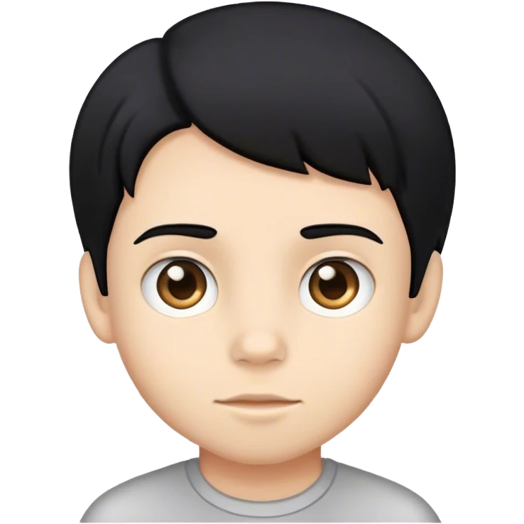 Male kid with freeform hair that's black emoji