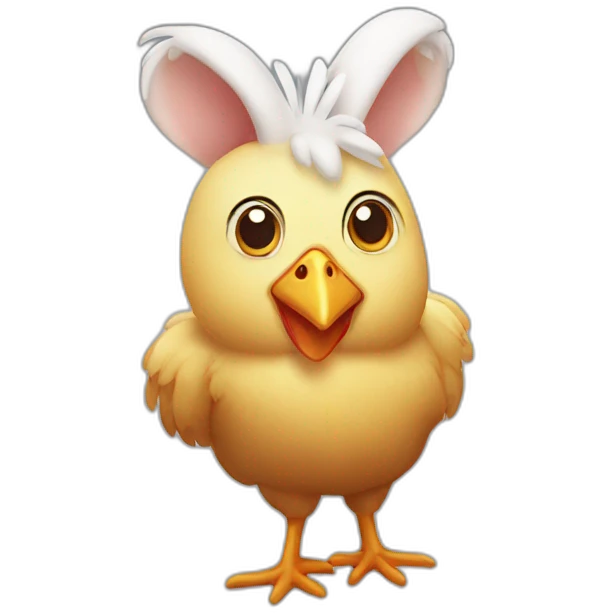 chicken with rabbit ears emoji