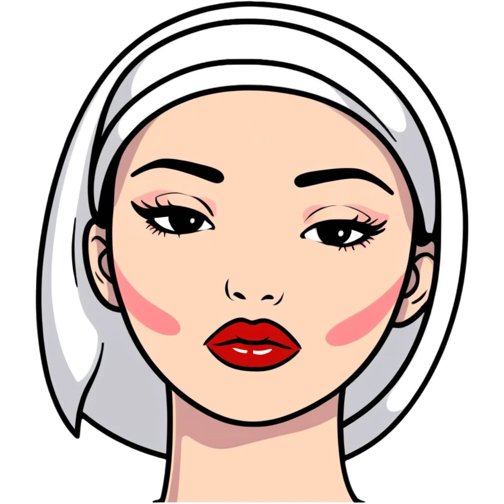 juicy pouty baddie lips with overlined matte lipstick emoji