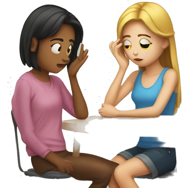 Girl ignoring her friend emoji