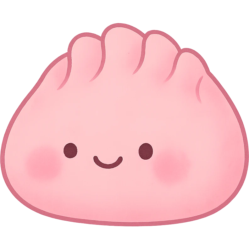 pink dumpling, no background emoji