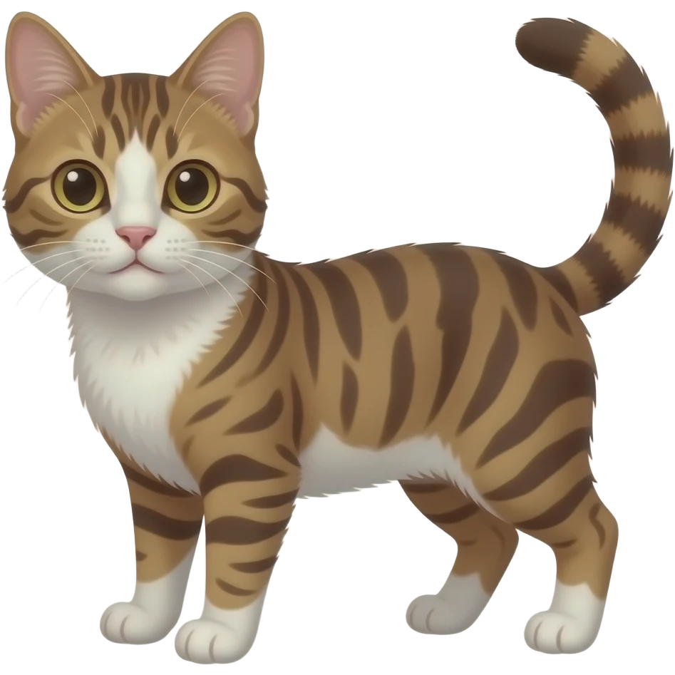 Brown and white American shorthair emoji