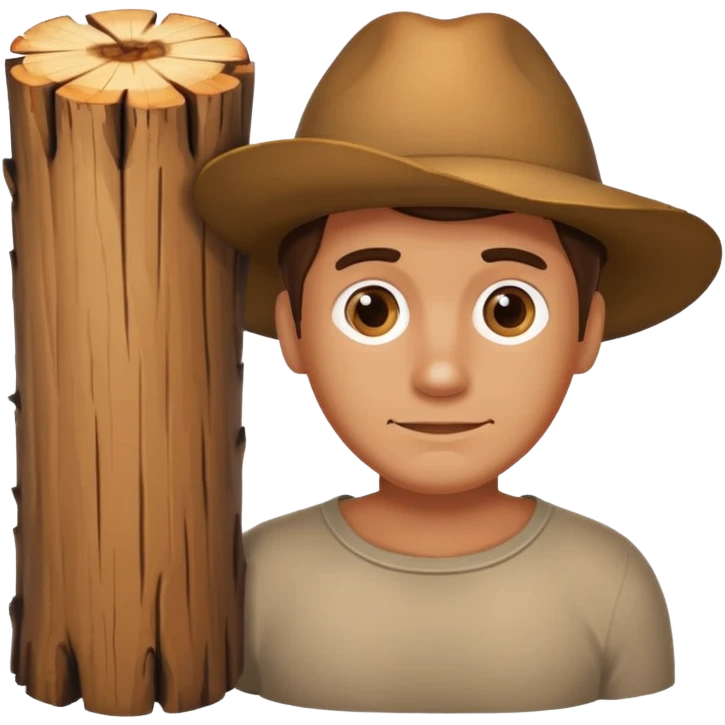 Man with a log  emoji