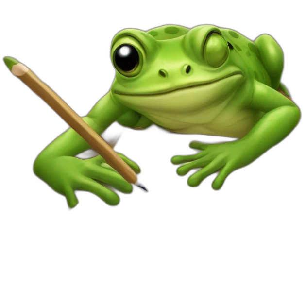 frog writing  emoji