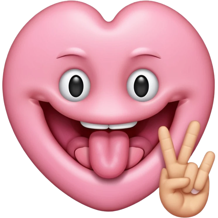peace sign in between tongue emoji