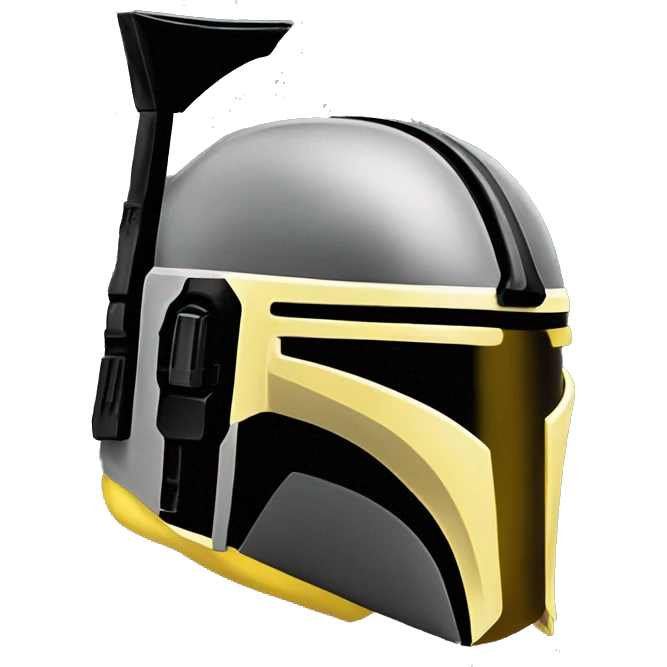 Mandalorian helmet black and yellow with antenna emoji