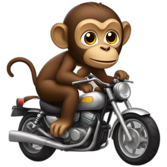brown monkey with motorcycle emoji