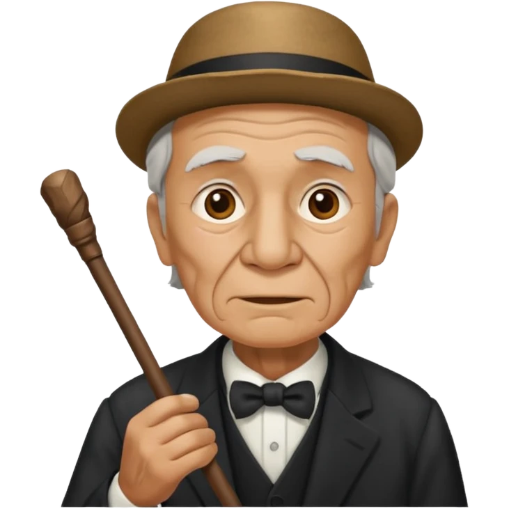 old man  music conductor with stick emoji