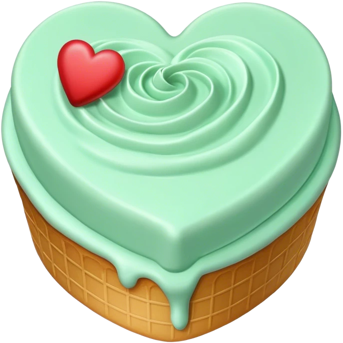 Mint ice cream cake heart emoji