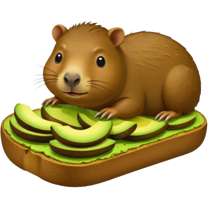 Capybara eating avocado toastc emoji