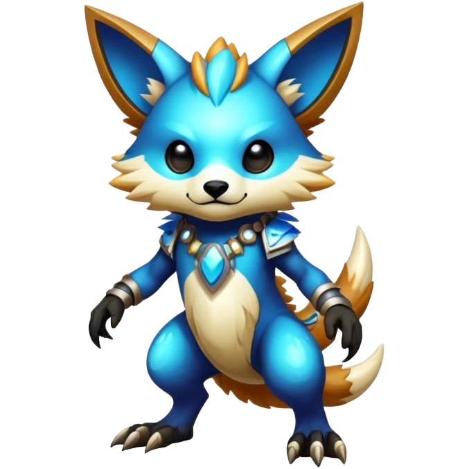 Shiny Epic Edgy Cute Colorful Vibrant Modern Vernid-Protogen-creature-animal, full body emoji