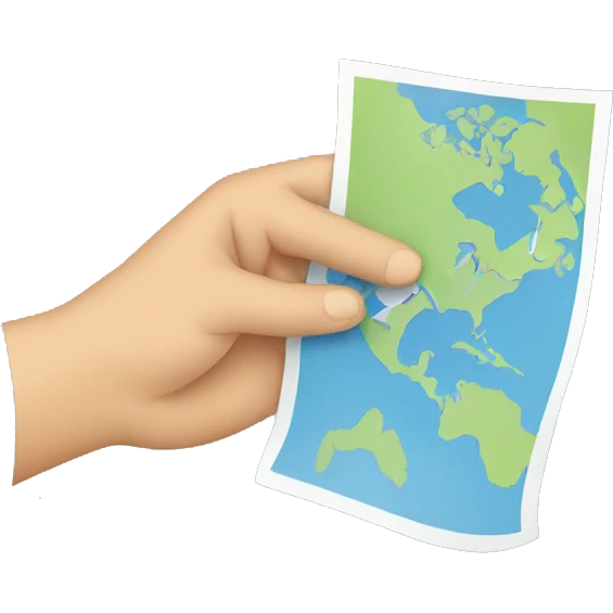 hand holding map emoji