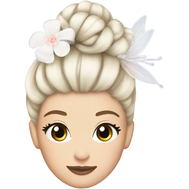 white fairy ballerina bun hair flower emoji