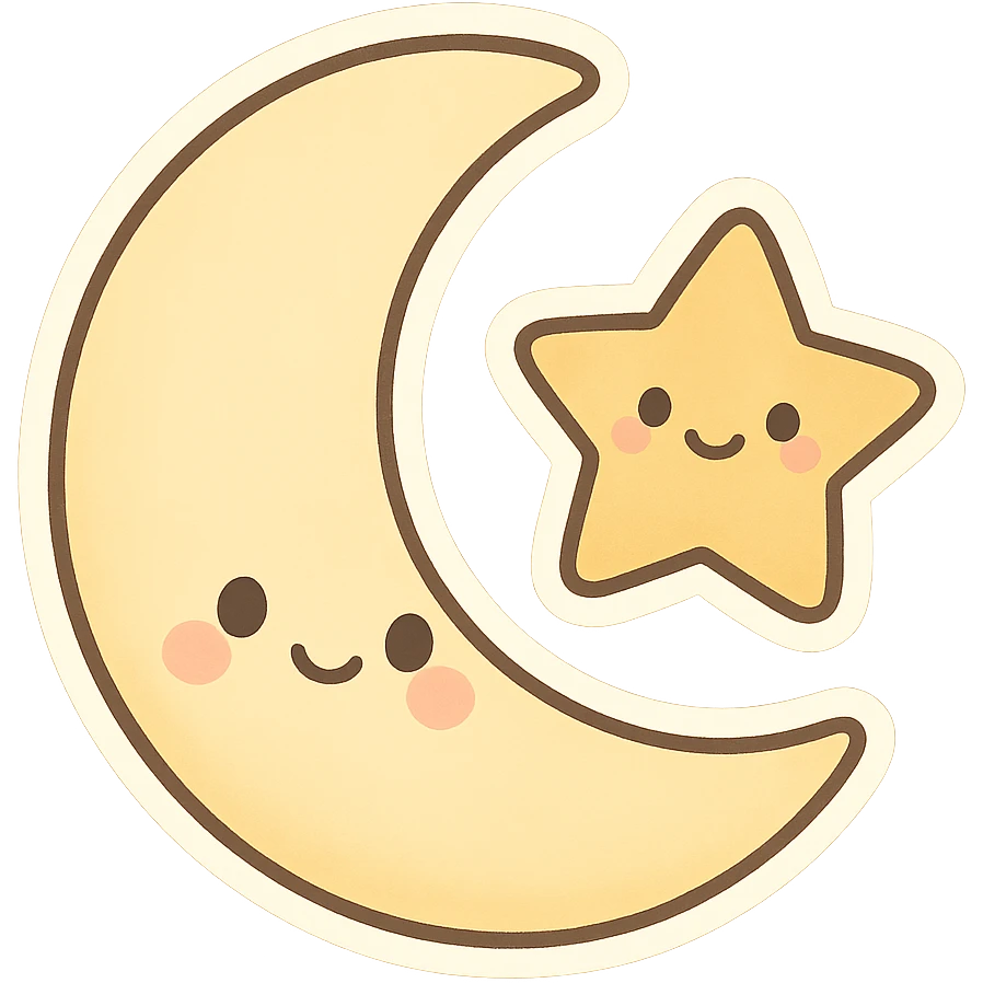 Moon and star emoji