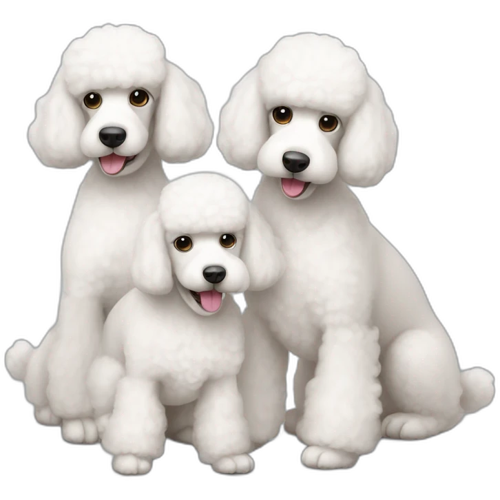 three-white-little-poodles emoji