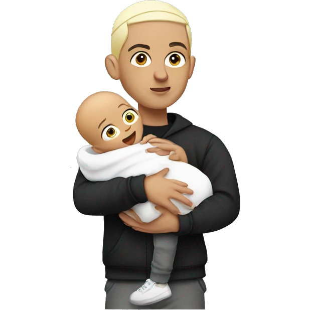 Eminem holding a baby emoji