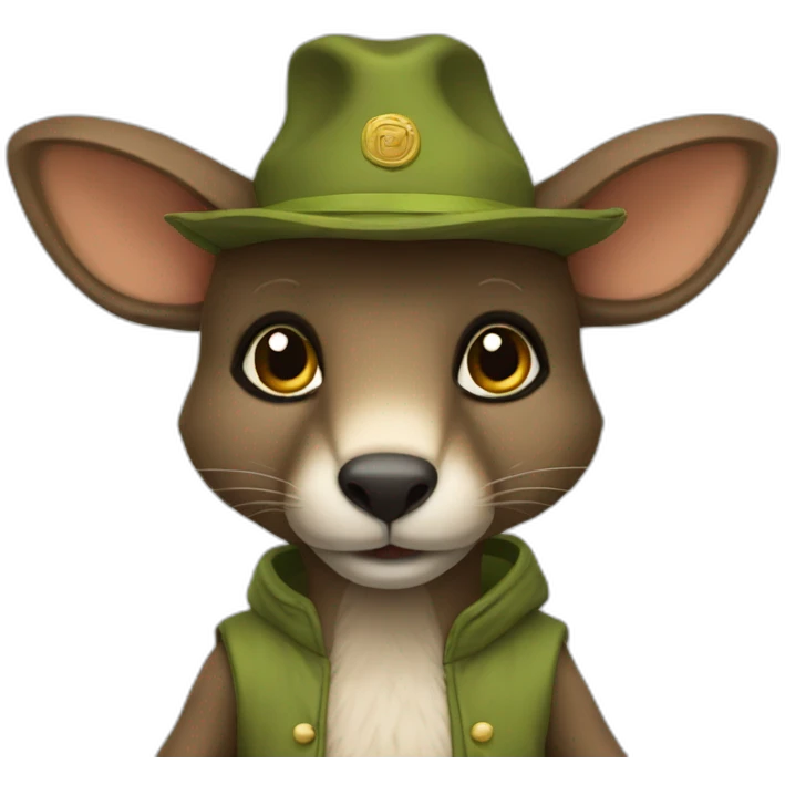 un kangourou avec un costume  emoji