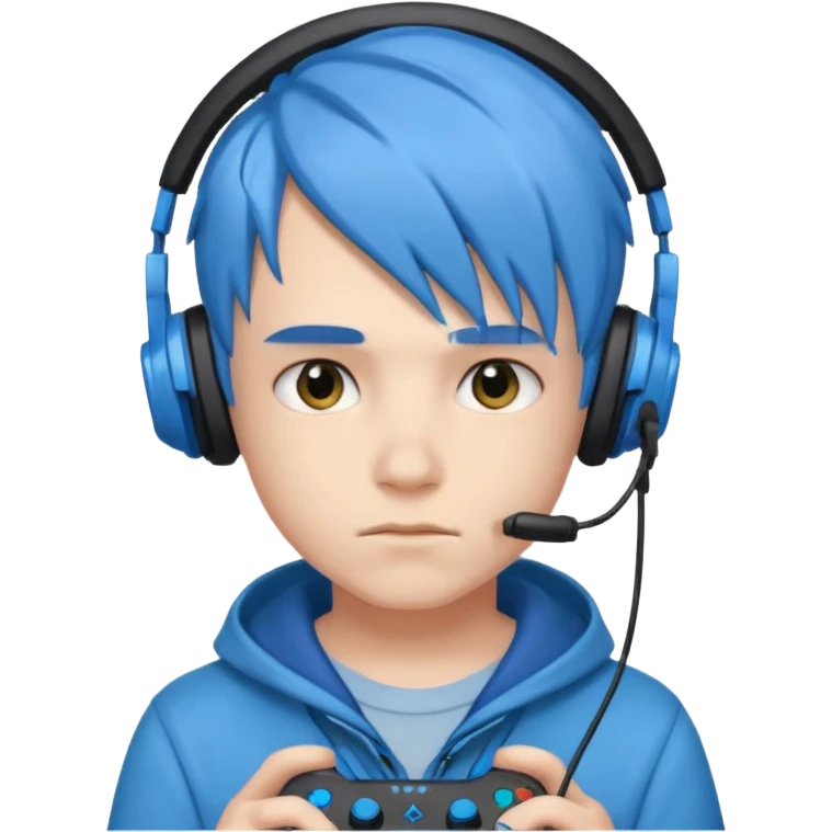 Boy gamer with headset, blue hair











 emoji
