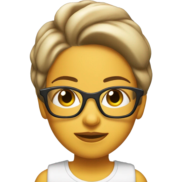 Chica morena con gafas de relax emoji