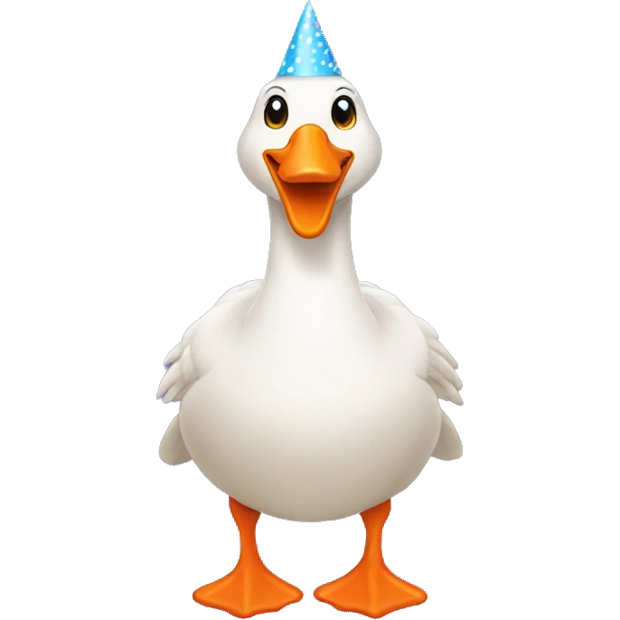 Goose with birthday hat emoji