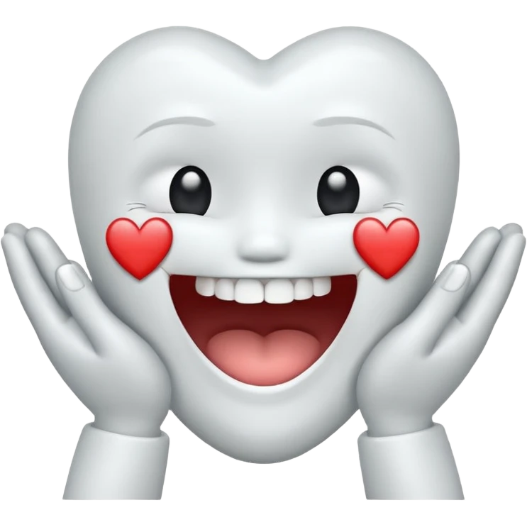 Create emojis of teeth, that will contain: smile, sad (with cry), laugh (with cry), shock, teeth with hands praying, teeth with love emoji