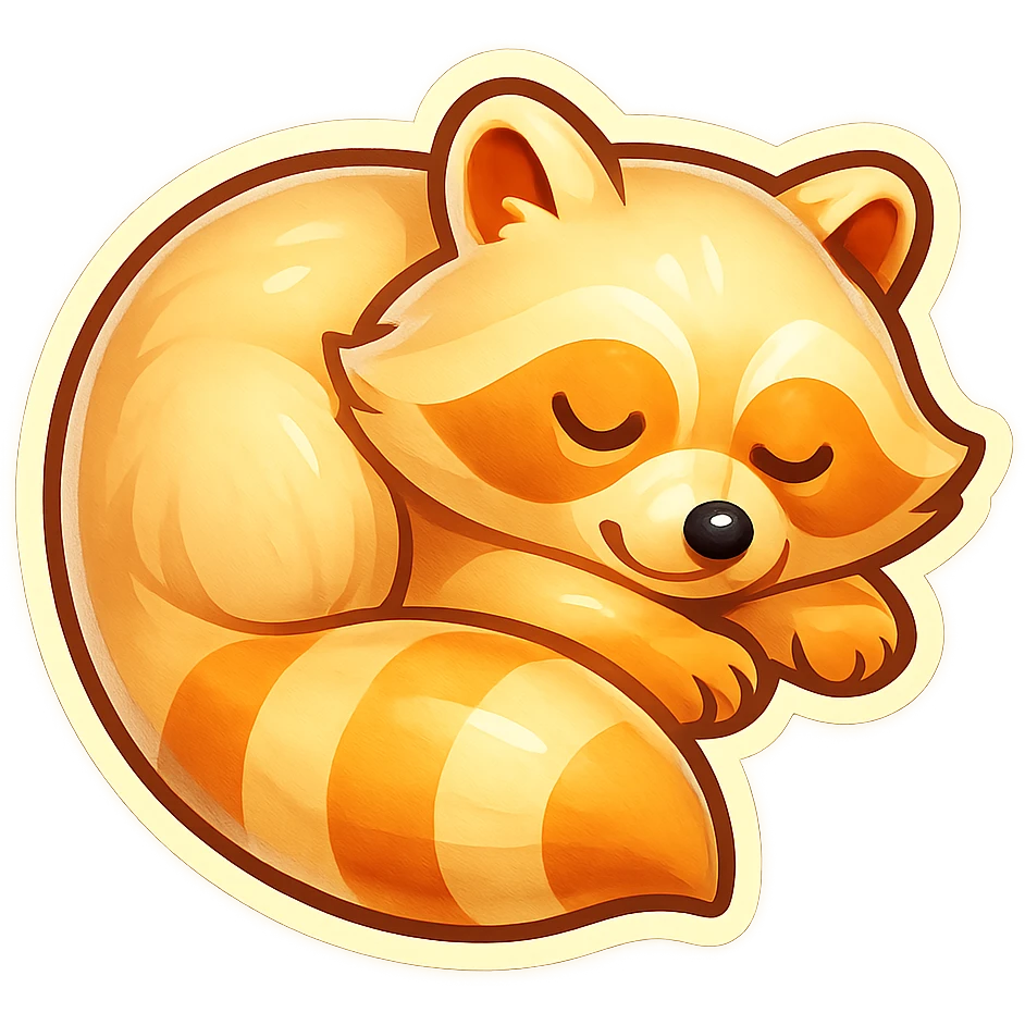 Very Light Blonde raccoon sleeping  emoji