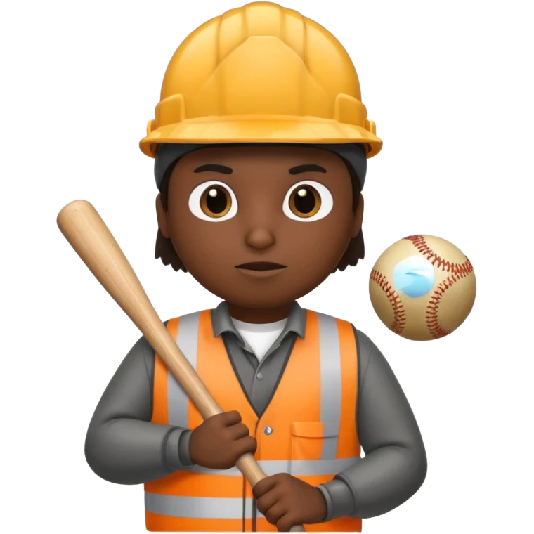 Penguin Construction Worker baseball bat emoji