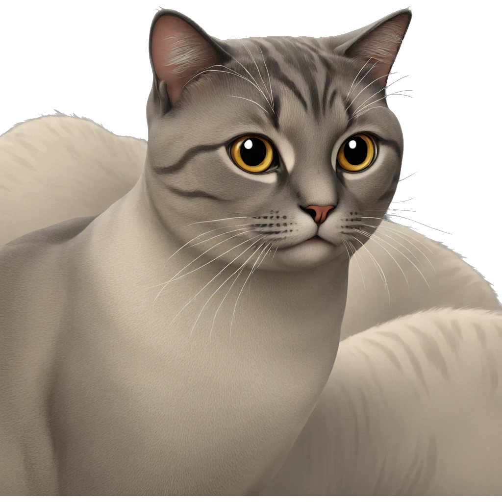 realistic cat against grey background emoji